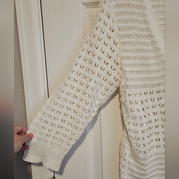 DKNY | White knit cardigan sweater - Picture 4 of 6